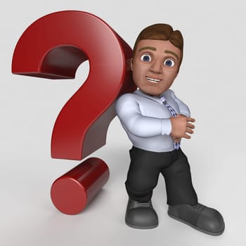 3D Render of Cartoon Business Character