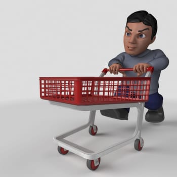 3D Render of Cartoon Casual Character