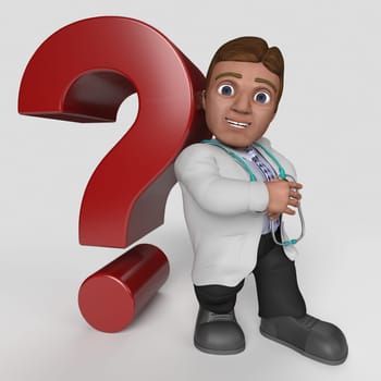 3D Render of Cartoon Doctor Character