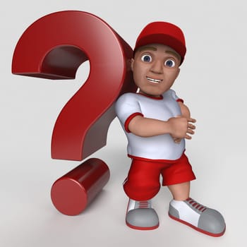 3D Render of Cartoon Sports Character