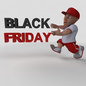 3D Render of Cartoon Sports Character