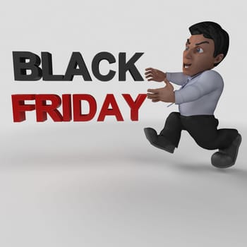 3D Render of Cartoon Business Character