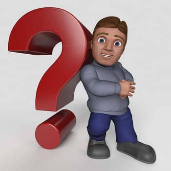3D Render of Cartoon Casual Character