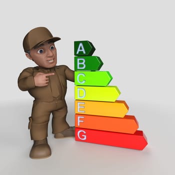 3D Render of Cartoon Delivery Driver