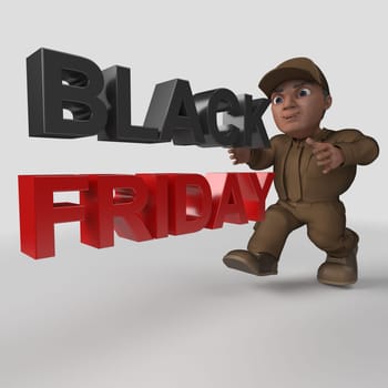 3D Render of Cartoon Delivery Driver