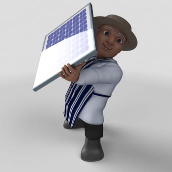 3D Render of Cartoon Butcher Character