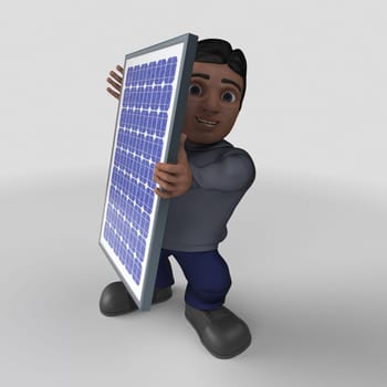3D Render of Cartoon Casual Character