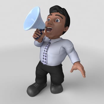 3D Render of Cartoon Business Character