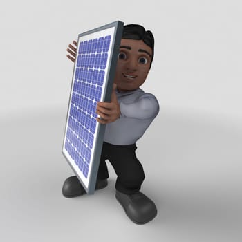 3D Render of Cartoon Business Character