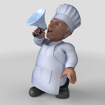 3D Render of Cartoon Baker Character