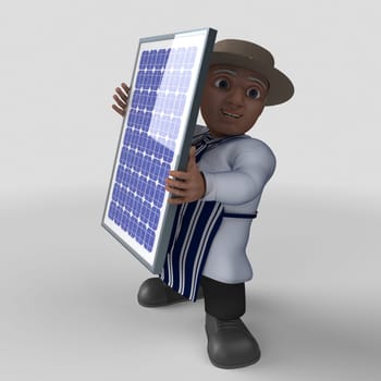 3D Render of Cartoon Butcher Character