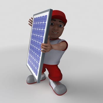 3D Render of Cartoon Sports Character
