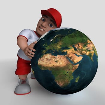 3D Render of Cartoon Sports Character