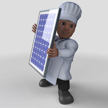 3D Render of Cartoon Baker Character