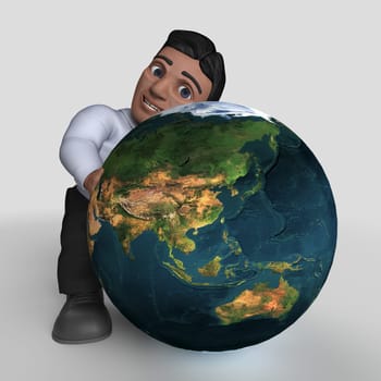 3D Render of Cartoon Business Character