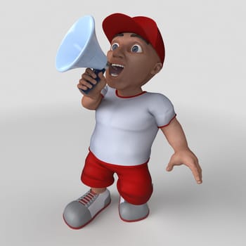 3D Render of Cartoon Sports Character