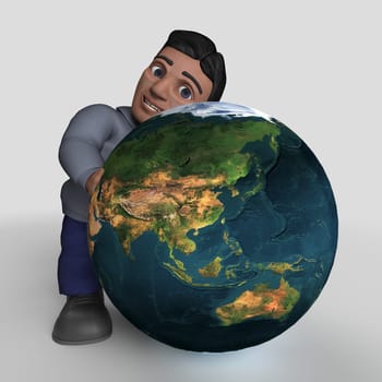 3D Render of Cartoon Casual Character