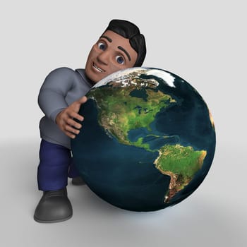 3D Render of Cartoon Casual Character