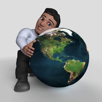 3D Render of Cartoon Business Character
