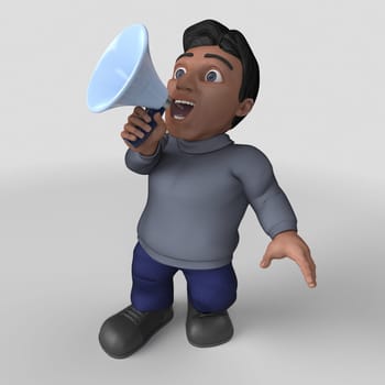 3D Render of Cartoon Casual Character
