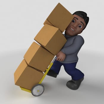 3D Render of Cartoon Casual Character