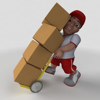 3D Render of Cartoon Sports Character