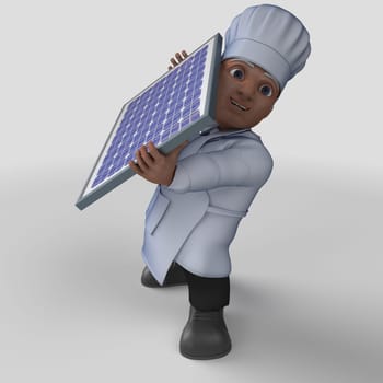 3D Render of Cartoon Baker Character