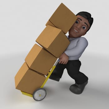 3D Render of Cartoon Business Character