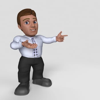 3D Render of Cartoon Business Character