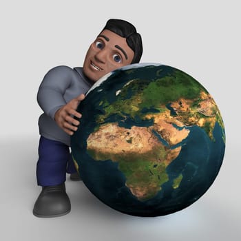 3D Render of Cartoon Casual Character
