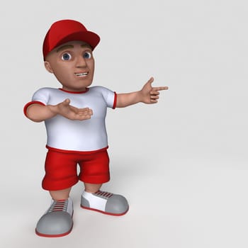 3D Render of Cartoon Sports Character