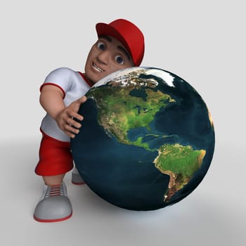 3D Render of Cartoon Sports Character