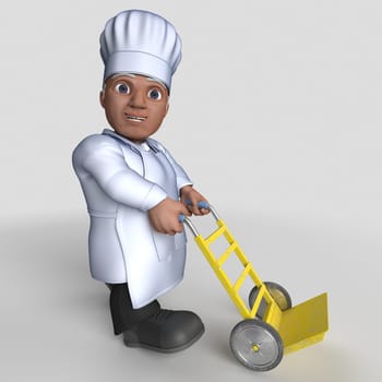 3D Render of Cartoon Baker Character