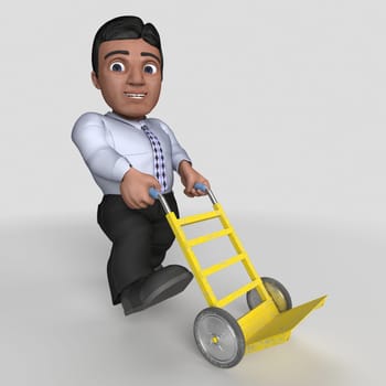 3D Render of Cartoon Business Character