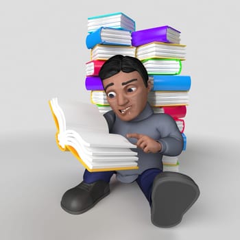 3D Render of Cartoon Casual Character
