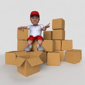 3D Render of Cartoon Sports Character