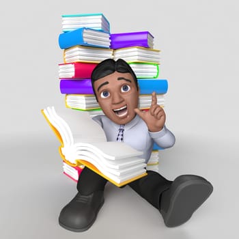 3D Render of Cartoon Business Character