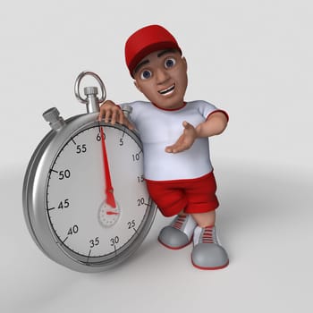 3D Render of Cartoon Sports Character