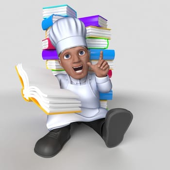 3D Render of Cartoon Baker Character