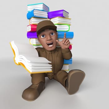 3D Render of Cartoon Delivery Driver