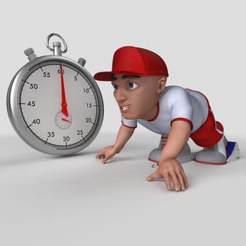 3D Render of Cartoon Sports Character
