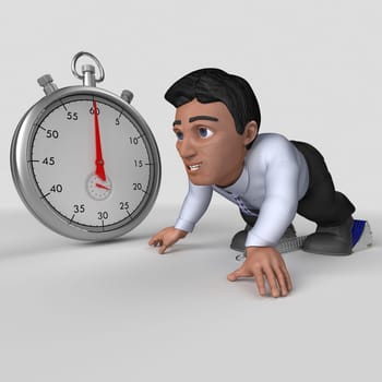 3D Render of Cartoon Business Character