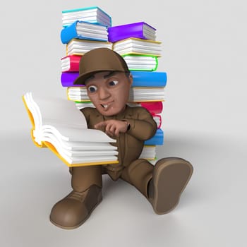 3D Render of Cartoon Delivery Driver