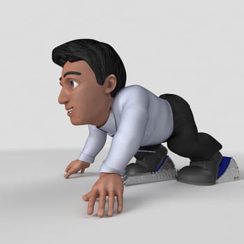 3D Render of Cartoon Business Character