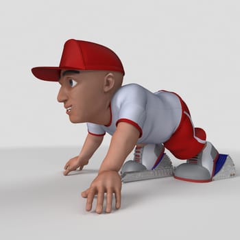 3D Render of Cartoon Sports Character