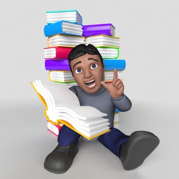 3D Render of Cartoon Casual Character