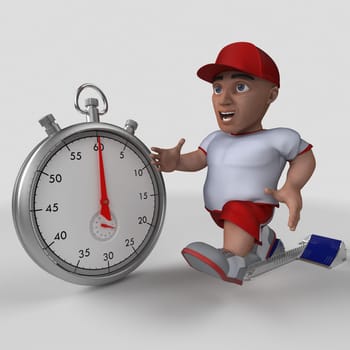 3D Render of Cartoon Sports Character