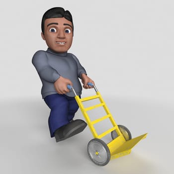 3D Render of Cartoon Casual Character