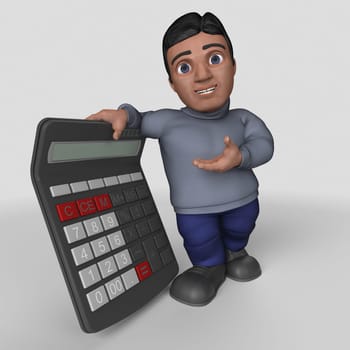 3D Render of Cartoon Casual Character