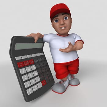 3D Render of Cartoon Sports Character
